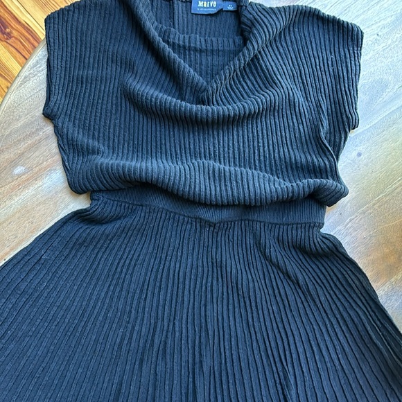 Anthropologie Maeve Ruth Mini Sweater Dress Wool Blend Black - Picture 2 of 3